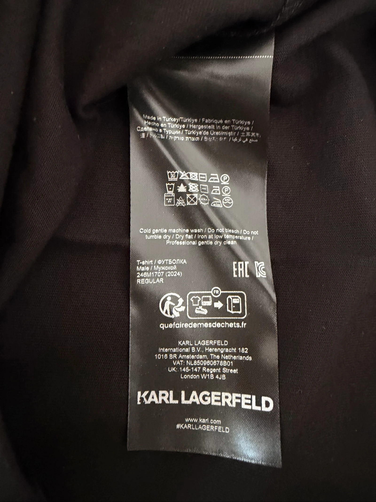 Karl Lagerfeld authentic 100% organic cotton T-Shirt size S black – photo 8